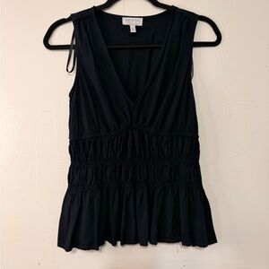 Sofia by Sofia Vergara Midnight Black V-Neck Blouse